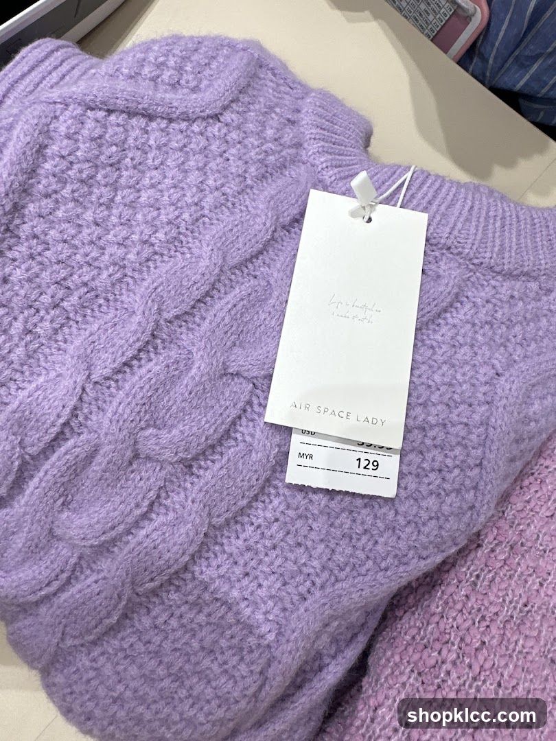 Purple Cable Knit Sweater