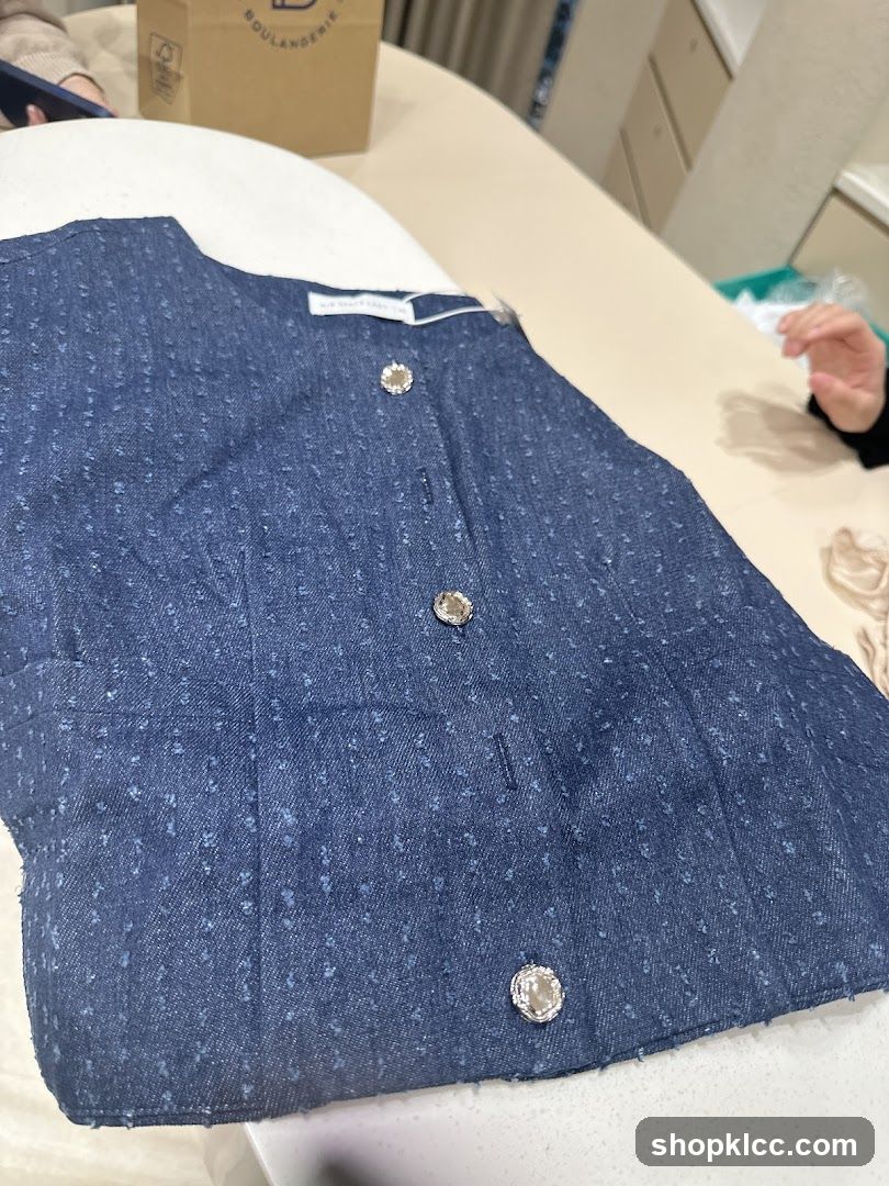 Blue Textured Vest