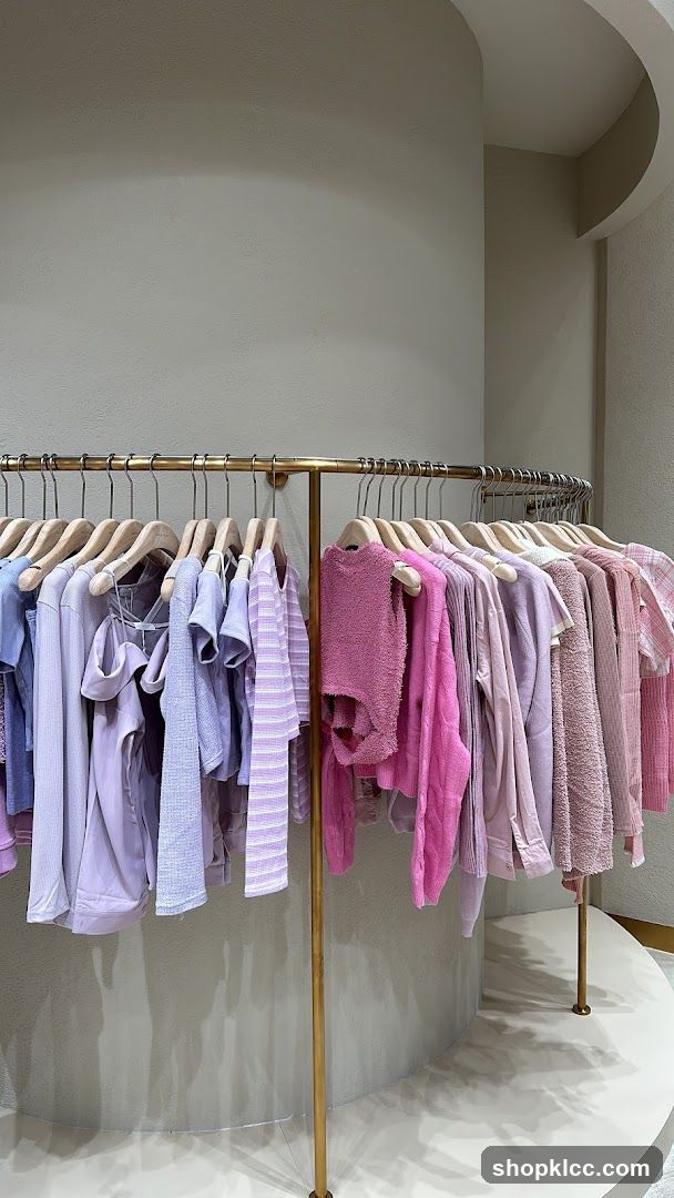 Clothing Racks with Pink and Purple Apparel