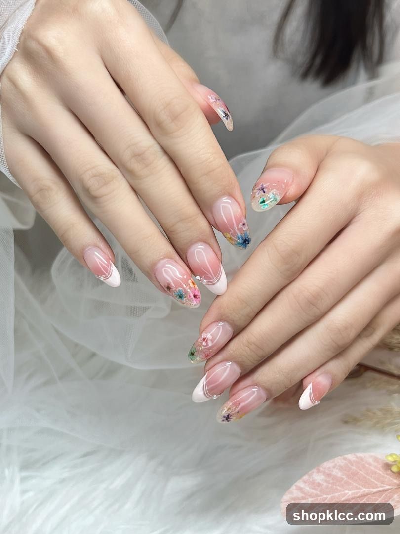 Nail Art with Dried Flowers