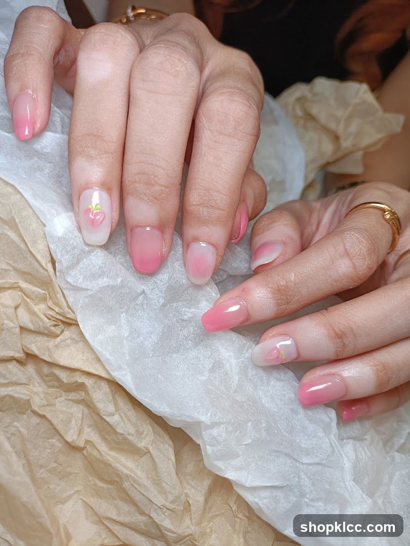 Peach Themed Nails