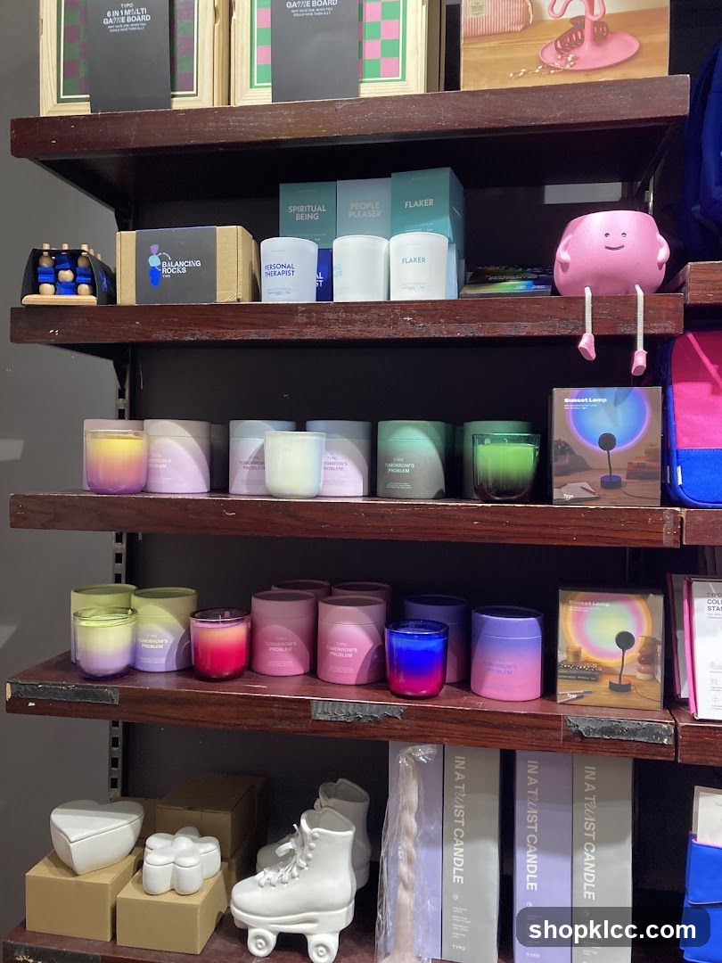 Shelves of decorative items