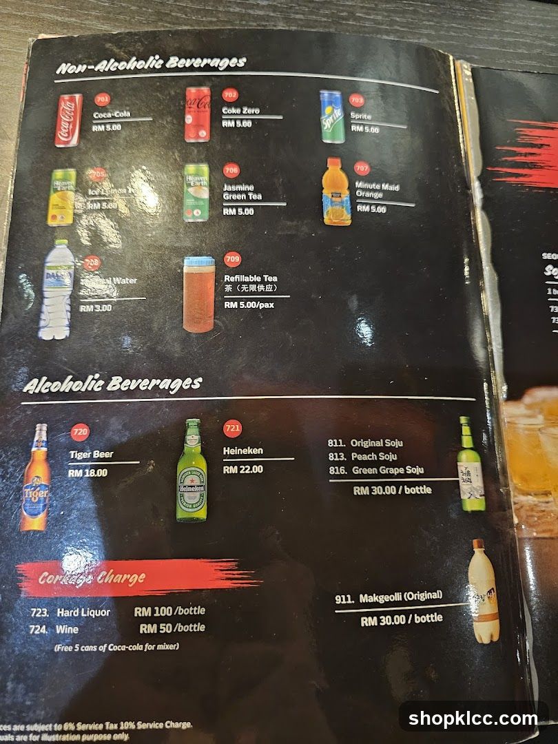 Beverages Menu