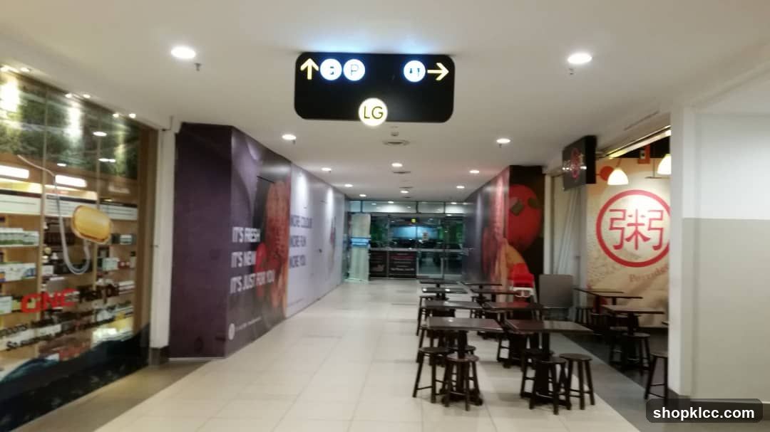 Mall Interior with Seating and Signage