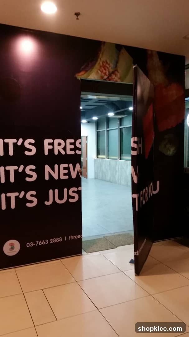 Entrance with promotional text