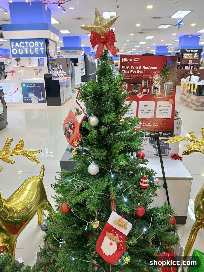 Christmas Tree Display in Electronics Store