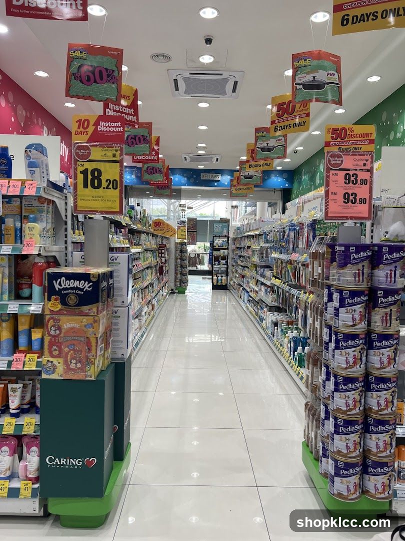 Pharmacy Aisles with Sale Signs