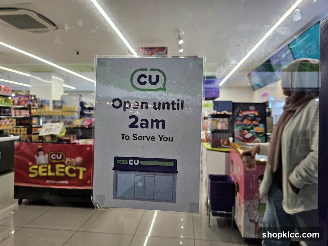 CU Convenience Store Hours Sign