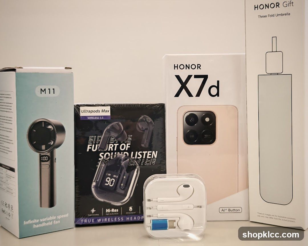Various electronic gadgets and accessories