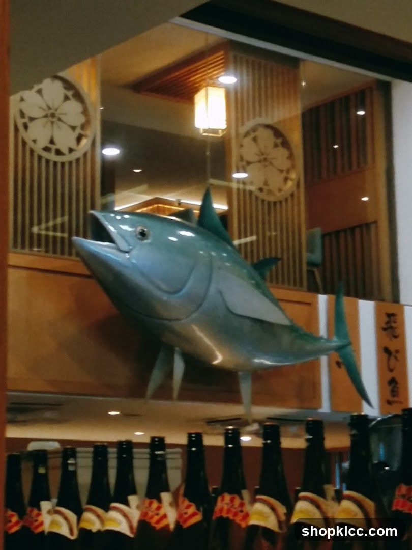 Tuna Display and Sake Bottles
