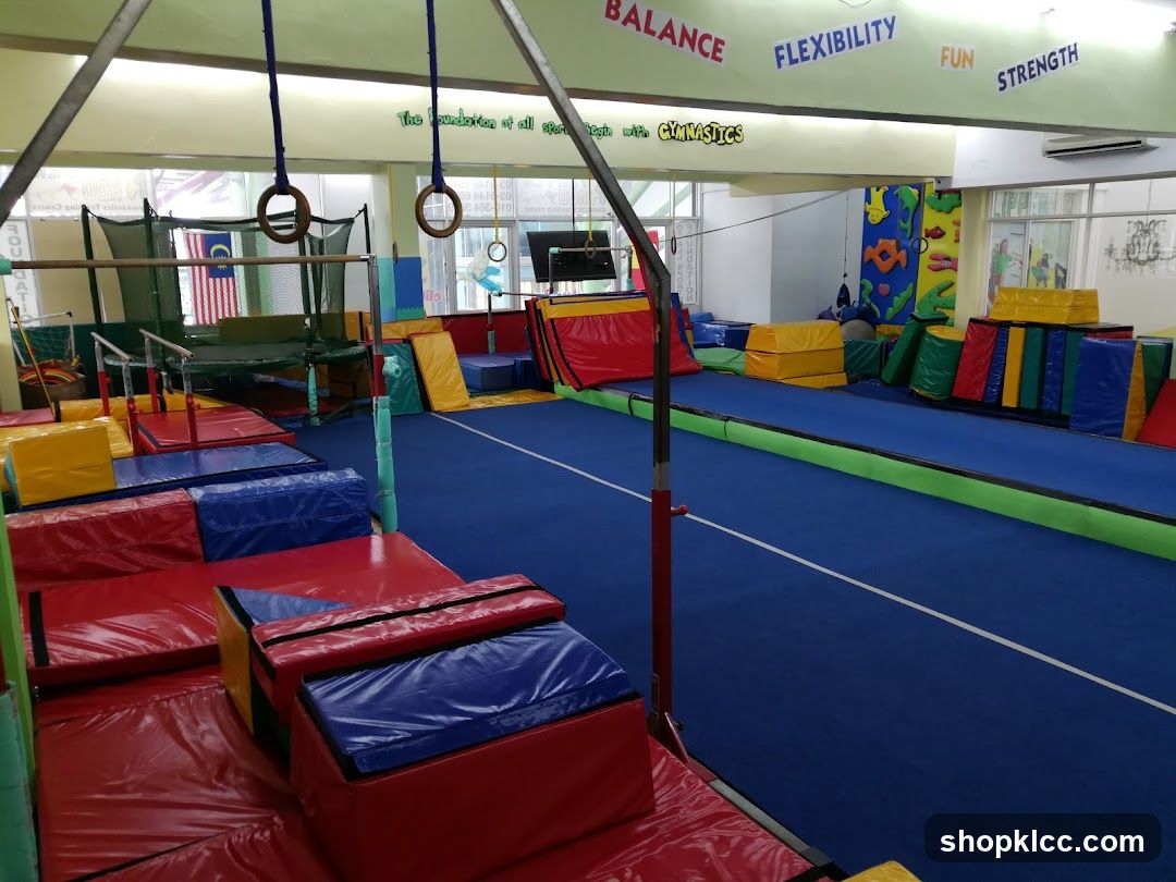 Gym Interior with Gymnastics Equipment