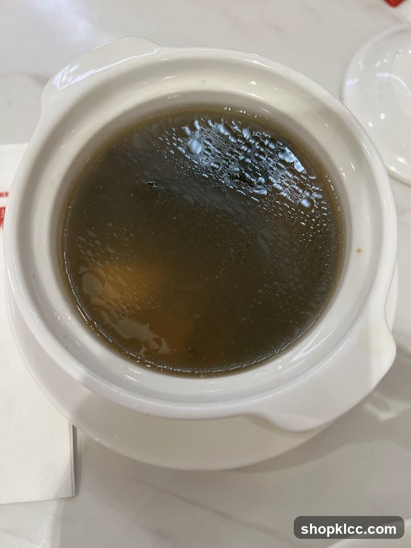 Soup in ceramic bowl