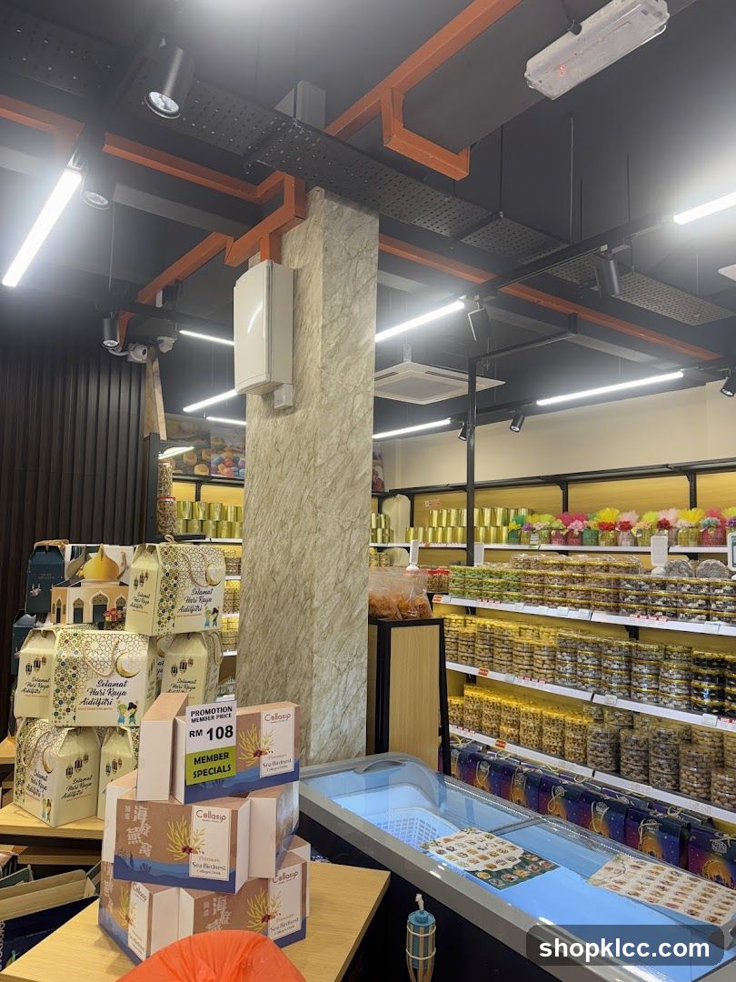 Interior of a grocery store with shelves and products