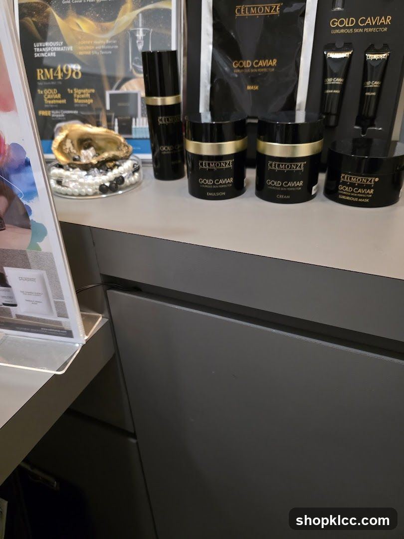 Gold Caviar Skincare Display