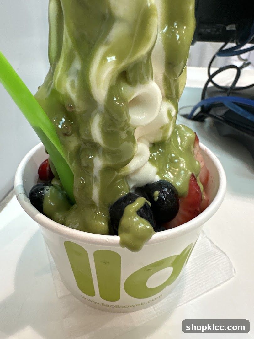 Matcha Frozen Dessert with Berries