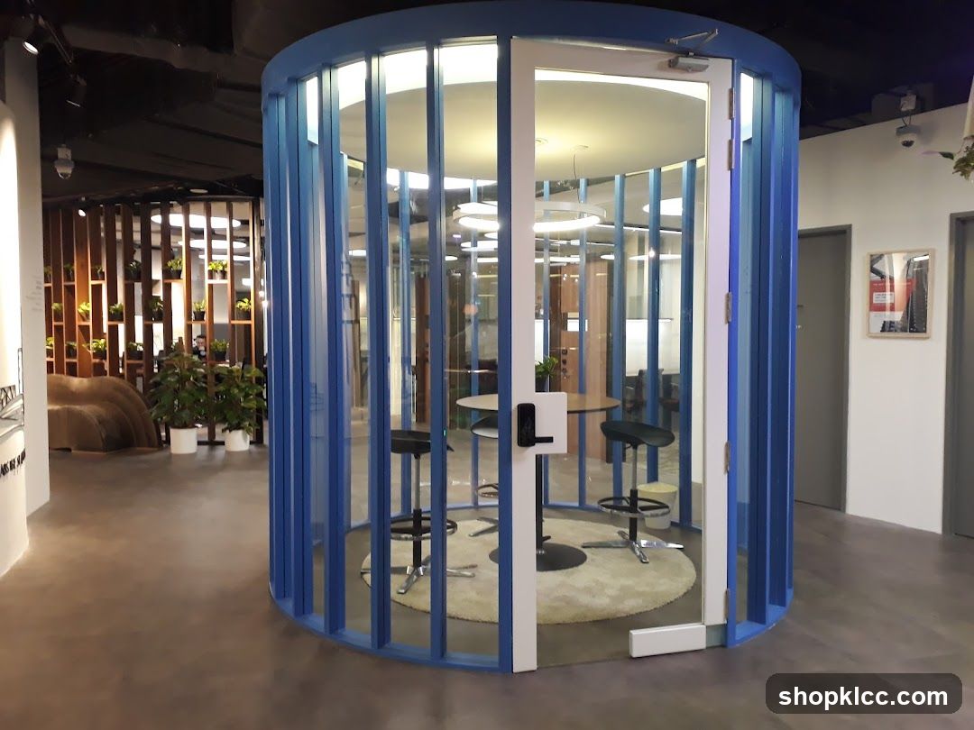 Blue Glass Booth Office Space