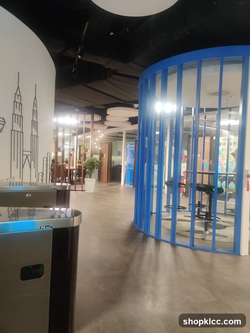 Interior Space with Blue Partition and Turnstile