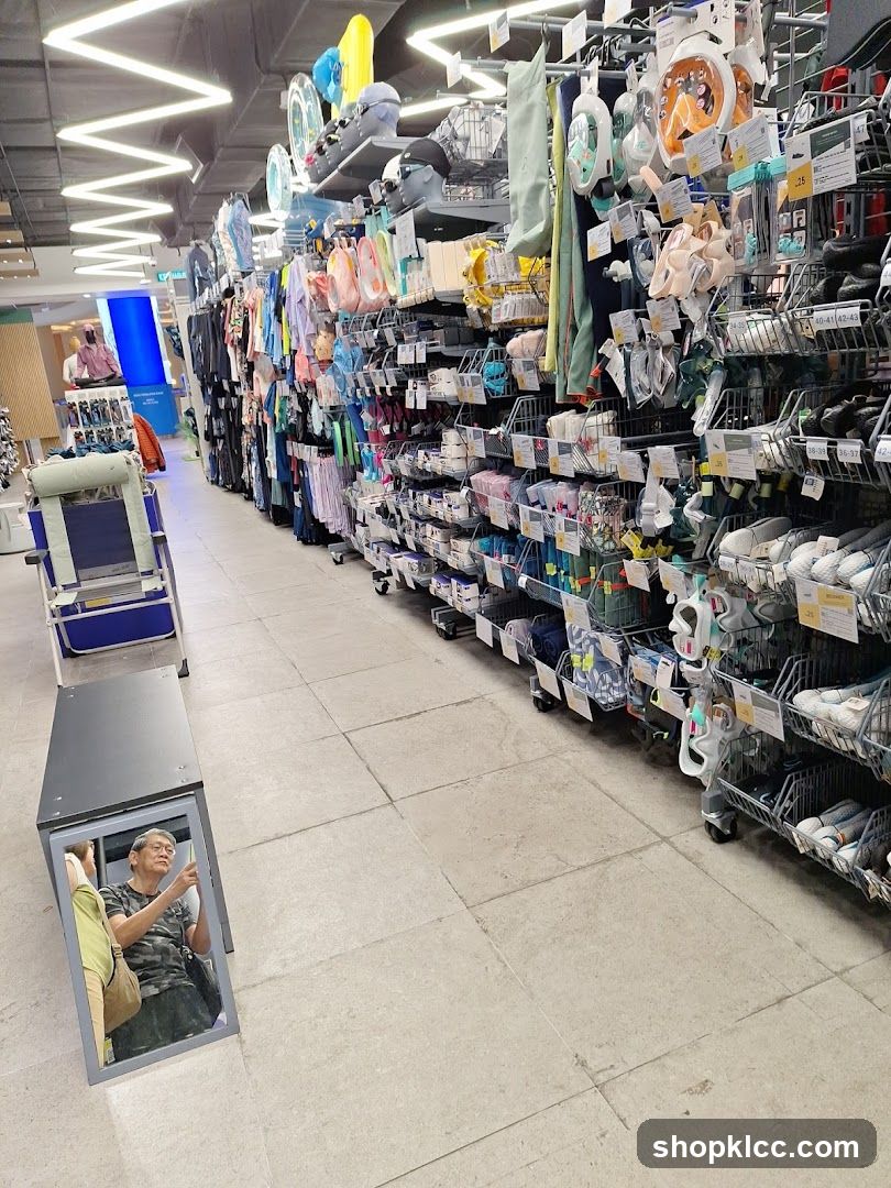 Interior of a retail store aisle