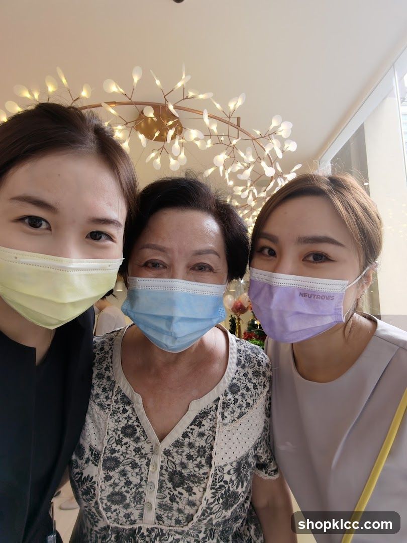 Three people wearing masks
