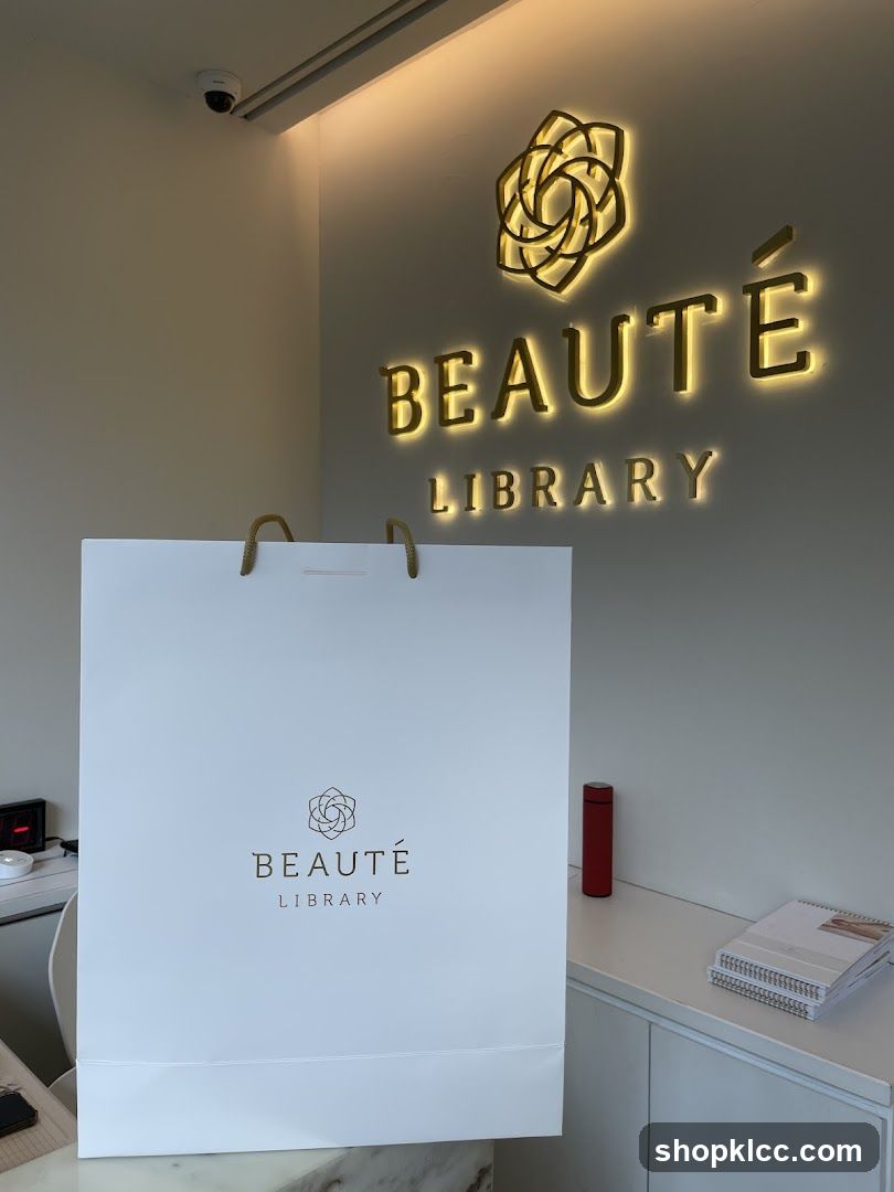 Beauté Library Shopping Bag and Signage