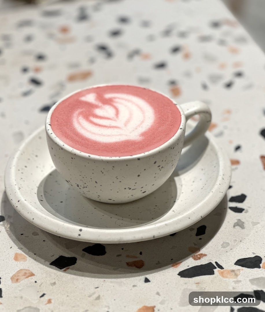 Pink Latte Art Coffee Cup