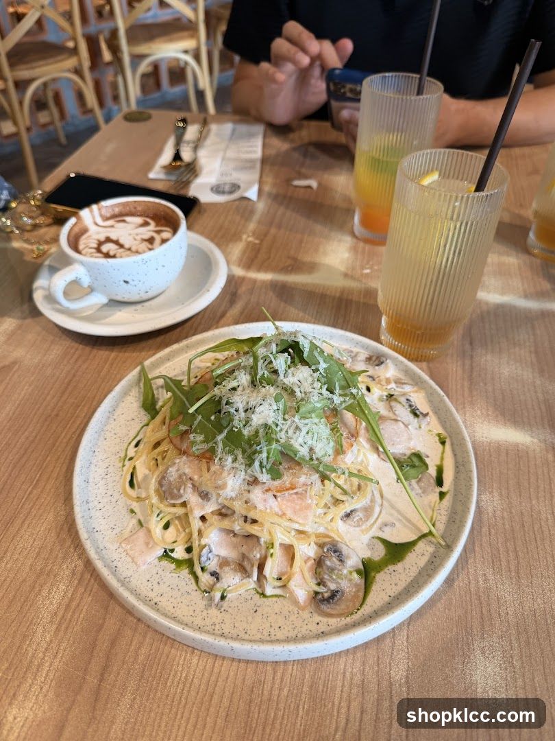 Pasta and Coffee at Cafe