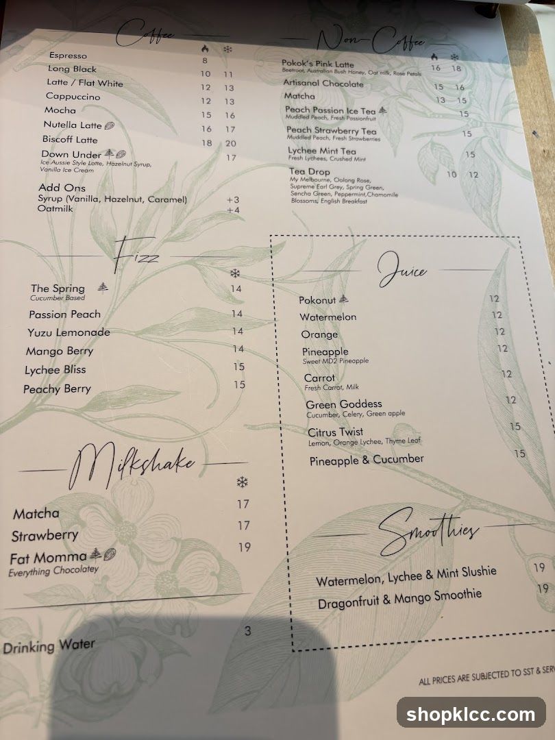 Coffee & Non-Coffee Menu