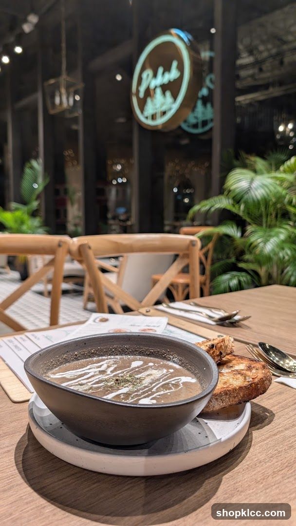 Soup and Toast at Cafe