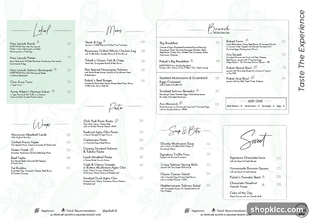 Pakok Loka Menu Board