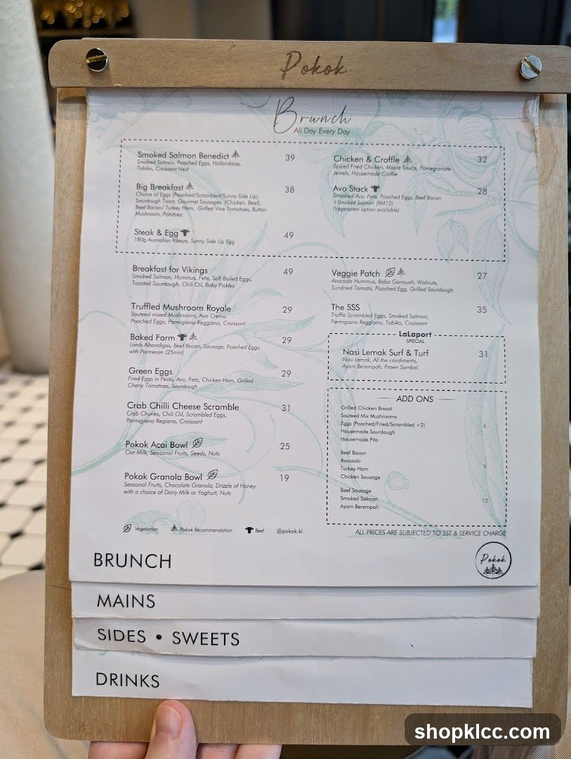 Pokok Brunch Menu