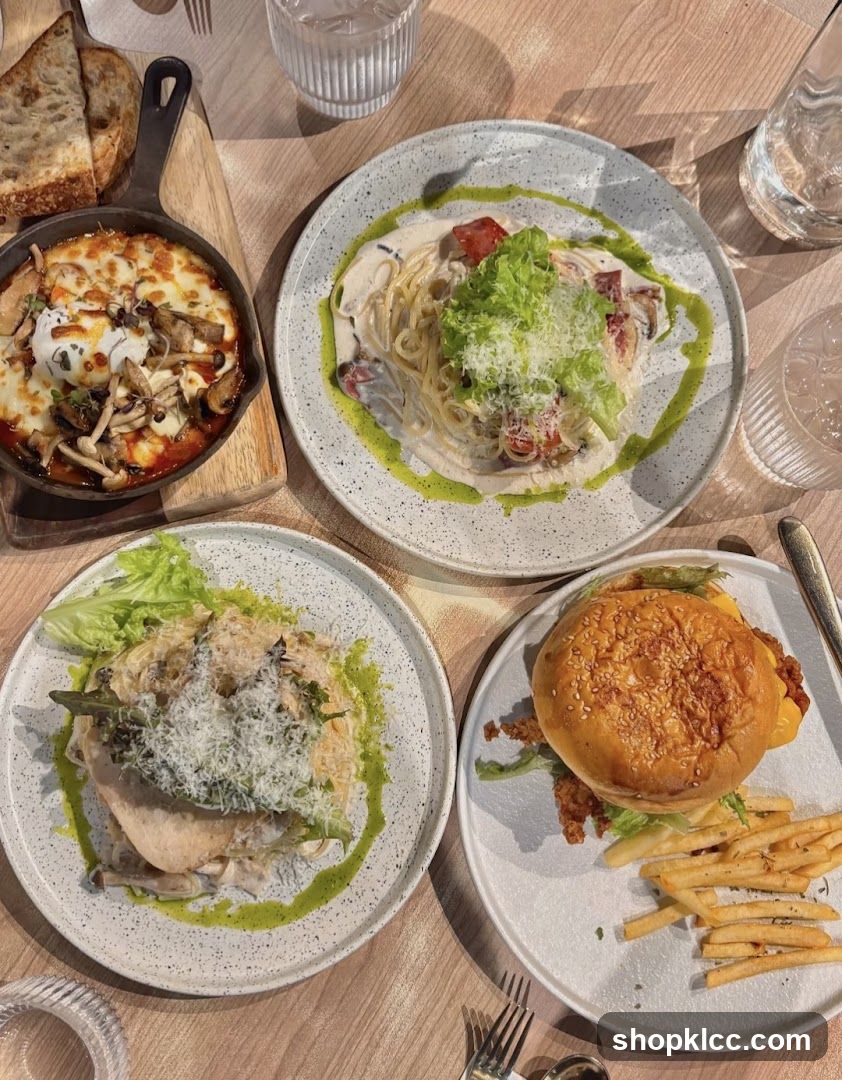 Food Spread on Wooden Table