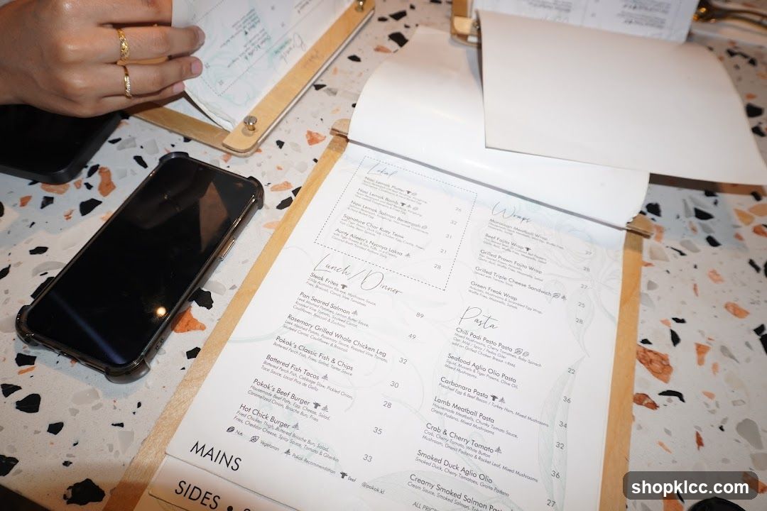 Table with Menu and Phone