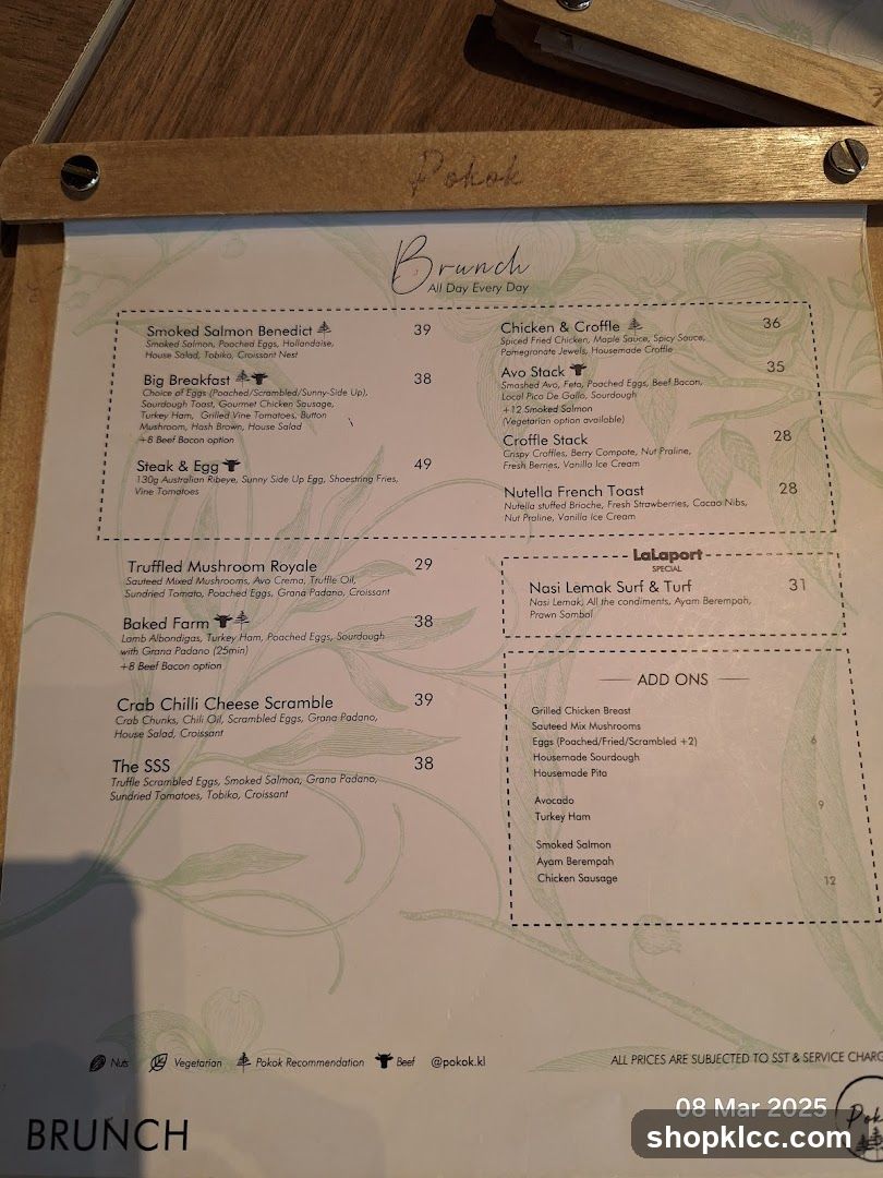 Brunch Menu - Poka