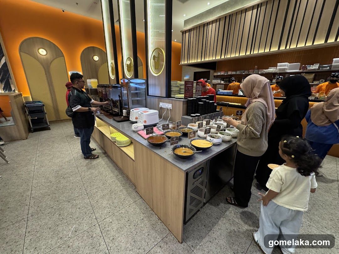 Interior of a food service area