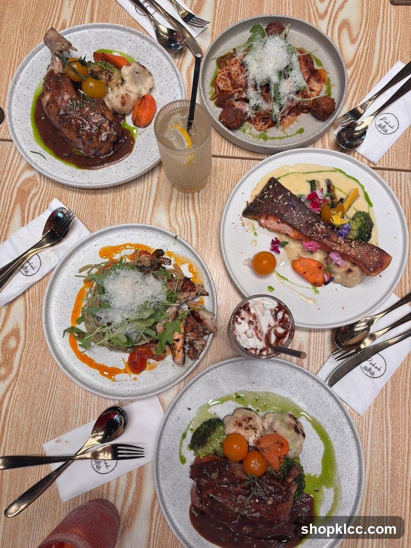 Food Spread on Wooden Table
