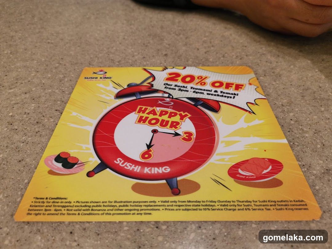 Sushi King Happy Hour Promotion Flyer