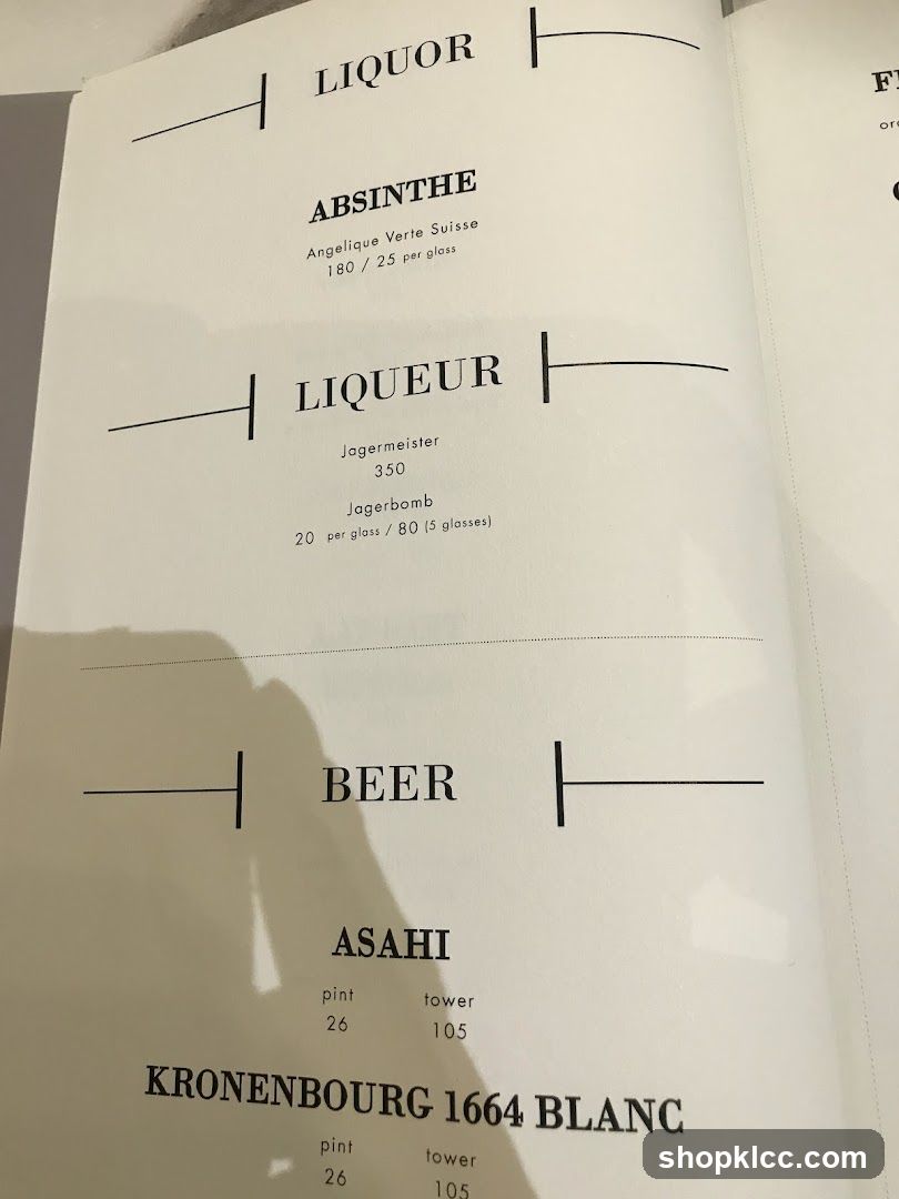 Drinks Menu