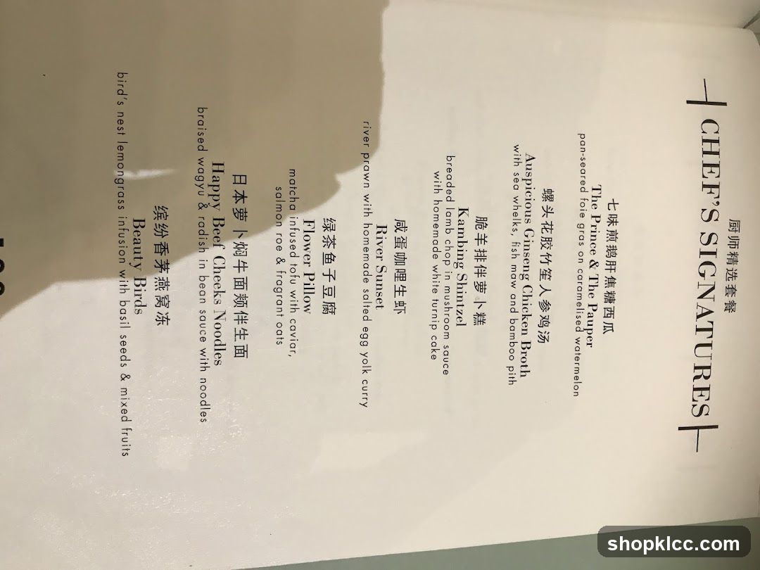CHEF'S SIGNATURES