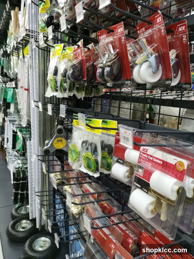 Aisle of Casters and Wheels at Ace Hardware Store