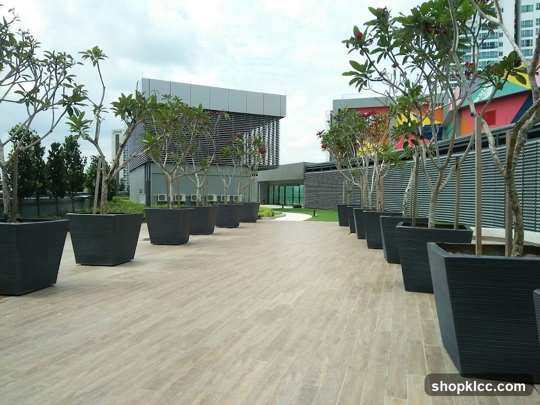 Outdoor Terrace with Potted Trees