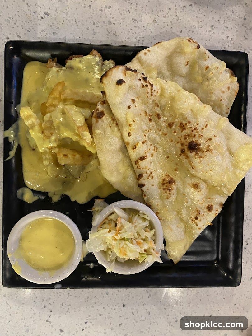Food Plate with Naan and Fries