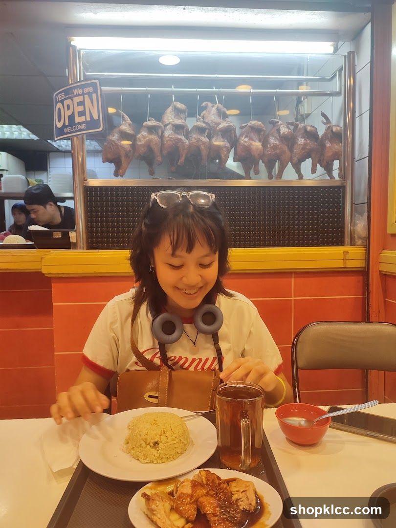 Dining at a roasted chicken restaurant