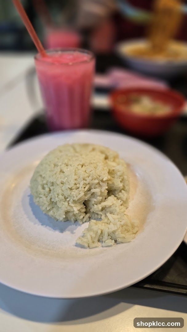 Rice and Drink at Restaurant