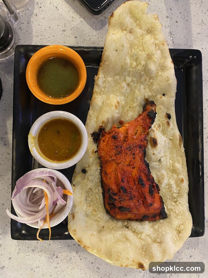 Grilled Chicken with Naan and Sauces