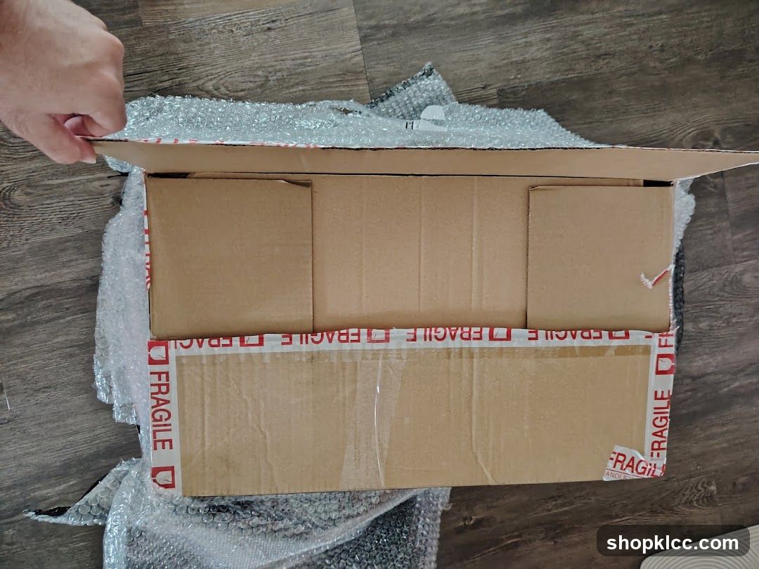 Unboxing cardboard package