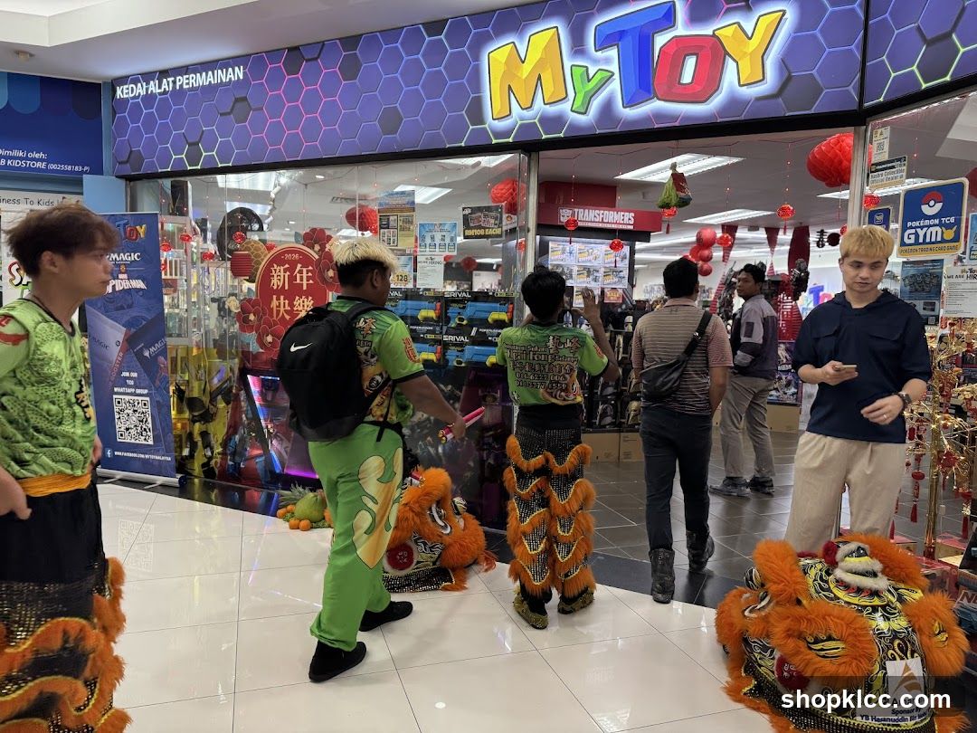 Toy Store Interior with Lion Dance Performers