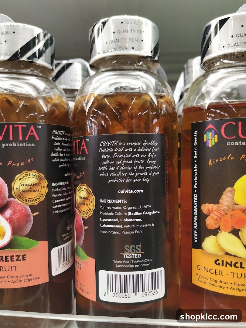 Probiotic Drink Bottles on Shelf