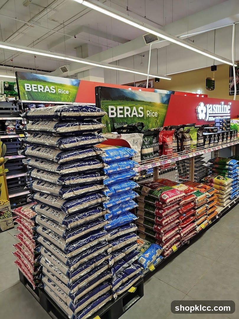 Rice Section in Grocery Store