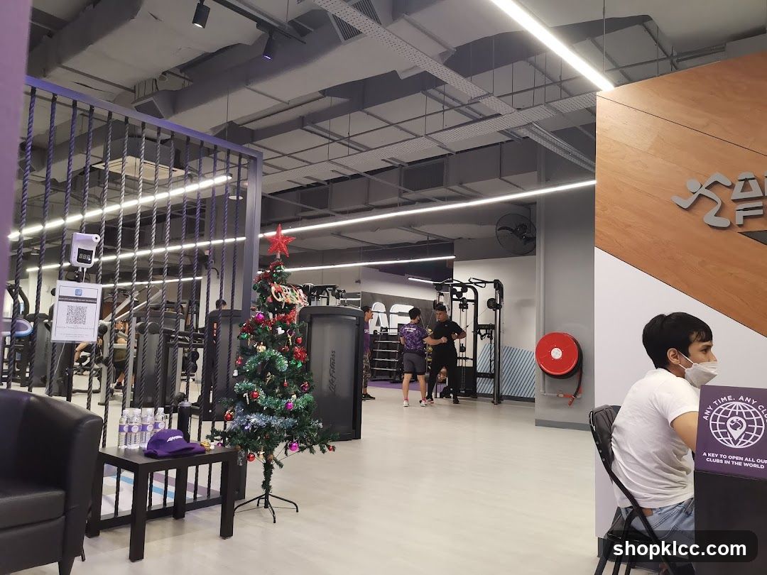 Gym Interior with Christmas Tree