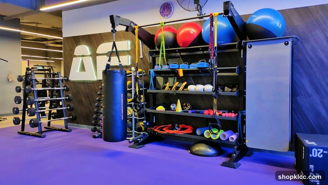 Gym Interior with Equipment